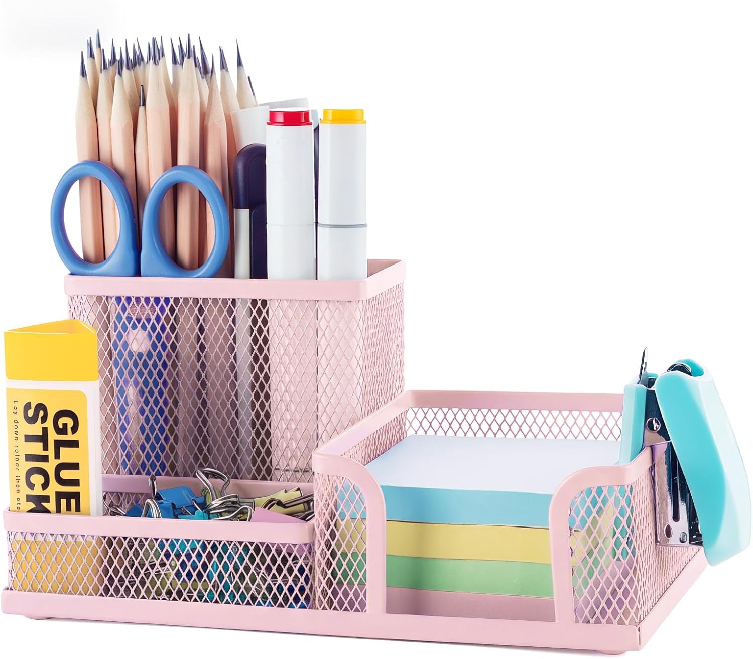 Pink Mesh Desk Organizer